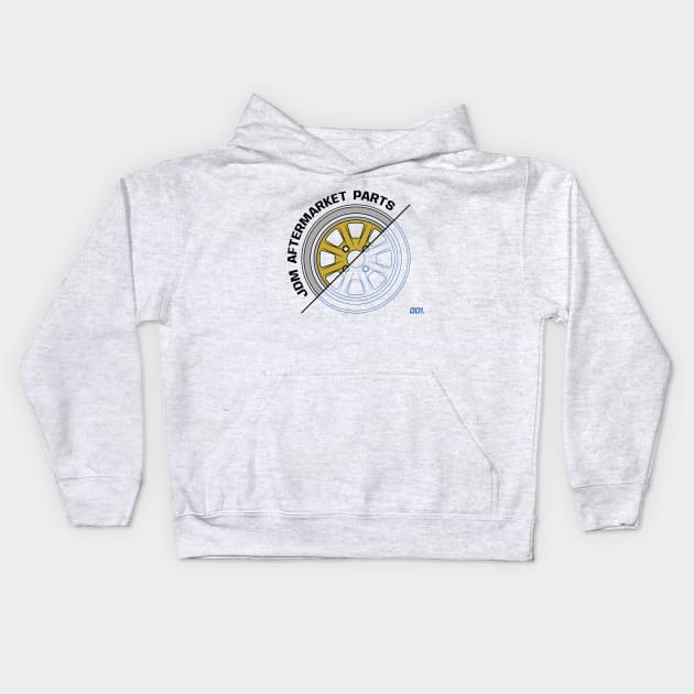 Gold WTNB Wheels JDM Kids Hoodie by GoldenTuners